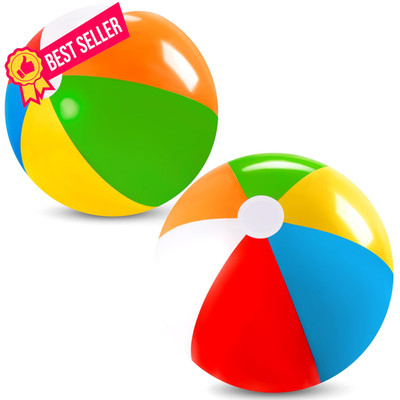 JOYIN 2-Pack 20'' Beach Balls - Pool Toys Large Inflatable 20'', Multicolor