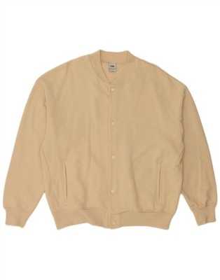 Zara Herren Varsity Jacke UK 42 XL Beige Baumwolle AR16