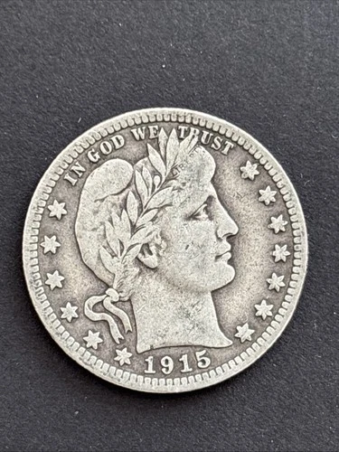 1915 Barber Silver Quarter Dollar Coin