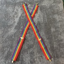 VTG 70s 80s Honcho Rainbow Suspenders Mork From Ork Style Adjustable Colorful