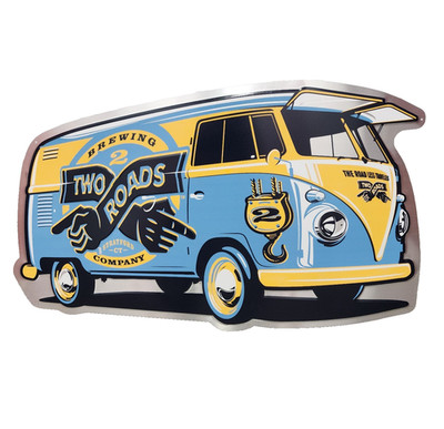 Two Roads Brewing Volkswagen VW Bus Van Metal BEER SIGN Tin Tacker 29''X18'' NEW