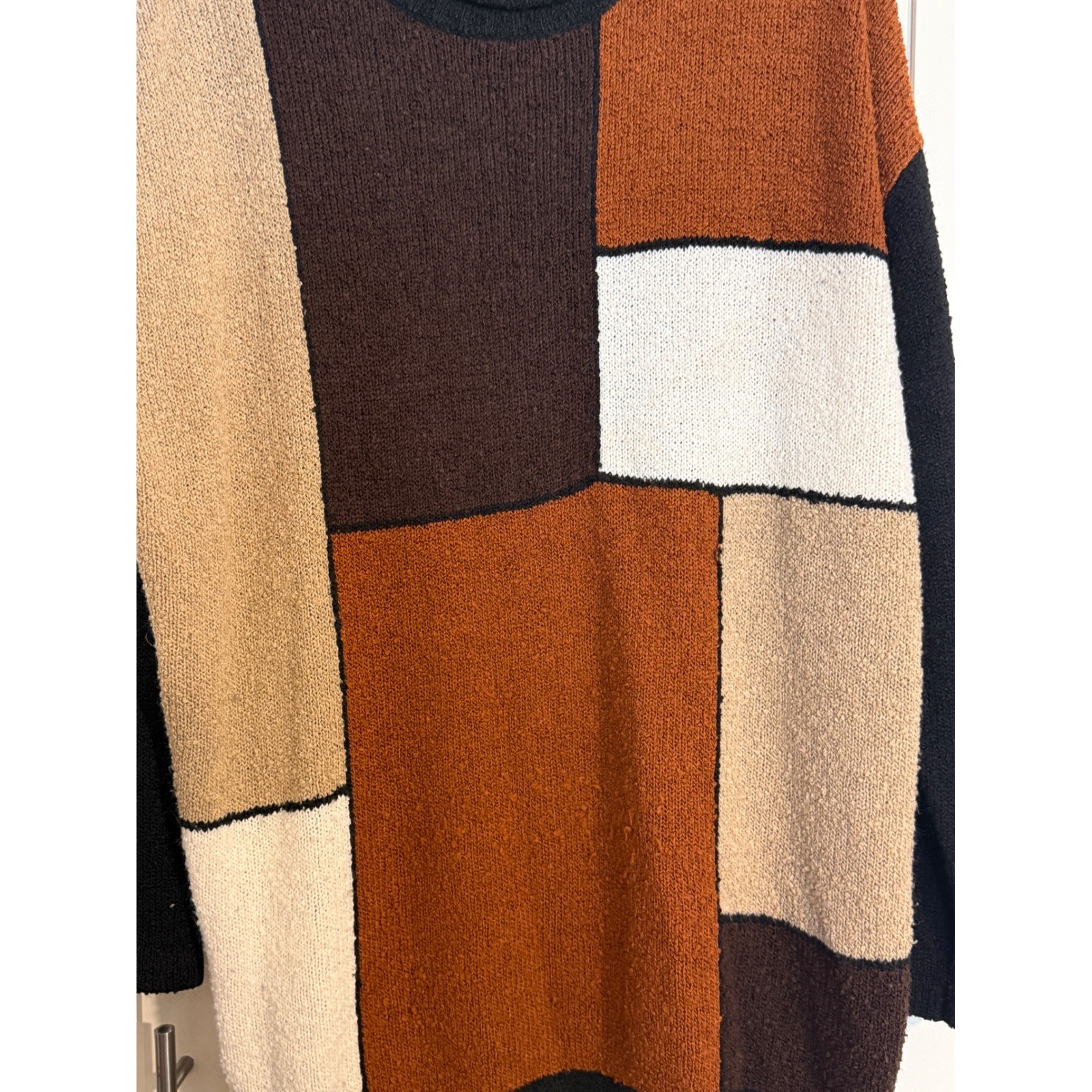 Segue Colorblock Patchwork Cozy Knit Sweater Top … - image 2