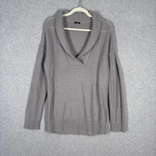 Vintage Y2K J Crew Dolce Sweater Small Shawl Collar Fuzzy Mohair Wool Fisherman