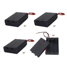 OLIREXD 3 AA Battery Holder with ON/Off Switch Screw Cap and Wire 3AA-4Pcs