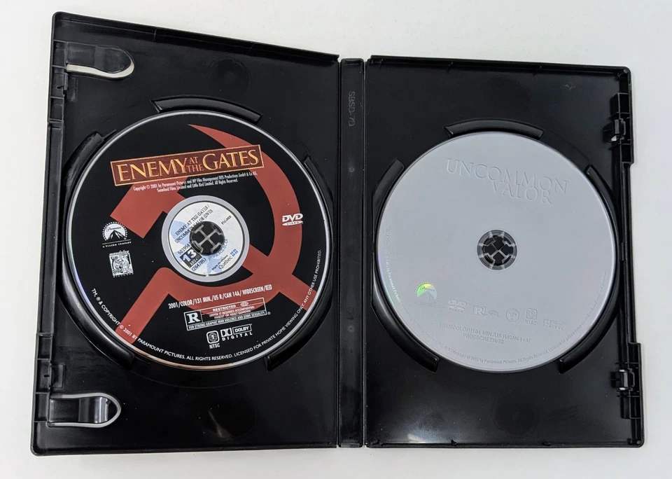 Enemy at the Gates / Uncommon Valor (1983-2001) - Region 1 - 2x DVD VG+ - Image 4 of 4