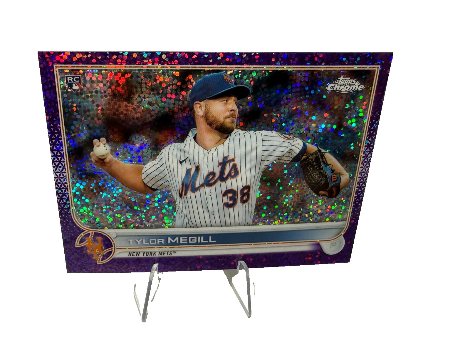 Tylor Megill 2022 Topps Chrome Purple Speckle Refractor /299 #212 Mets