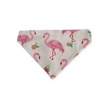 Flamingo Print Dog Bandana Small Over the Collar Neck 12-14 inches