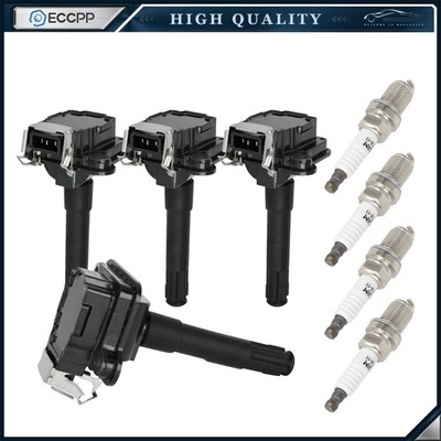 ECCPP 4 Ignition Coil & 4 Spark Plug For 1.8L Audi A4 Quattro Volkswagen Golf