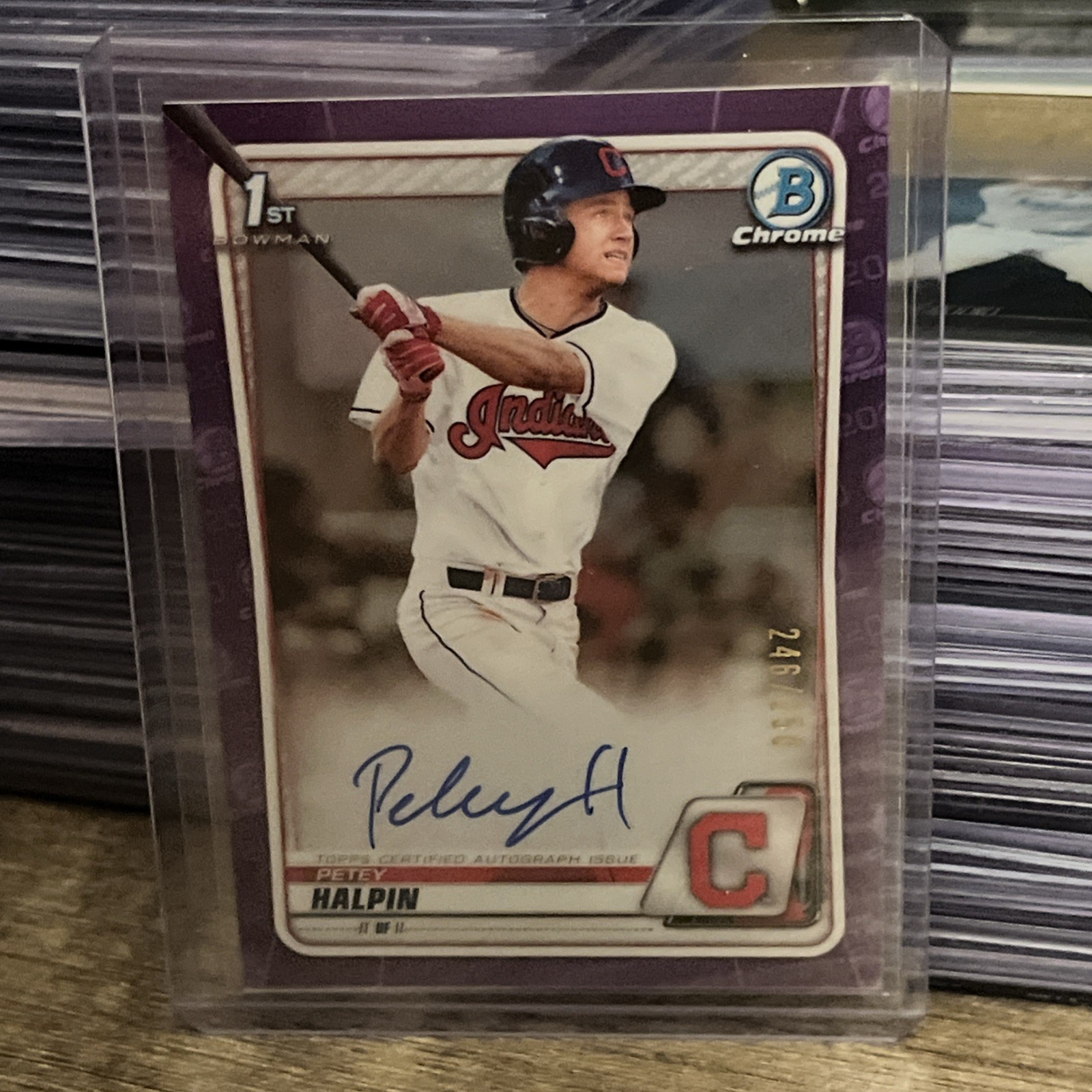 PETEY HALPIN 2020 Topps 1st Bowman Chrome Draft AUTO PURPLE REFRACTOR /250