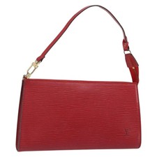 LOUIS VUITTON Epi Pochette Accessoires Pouch Red M52947 LV Auth 185044