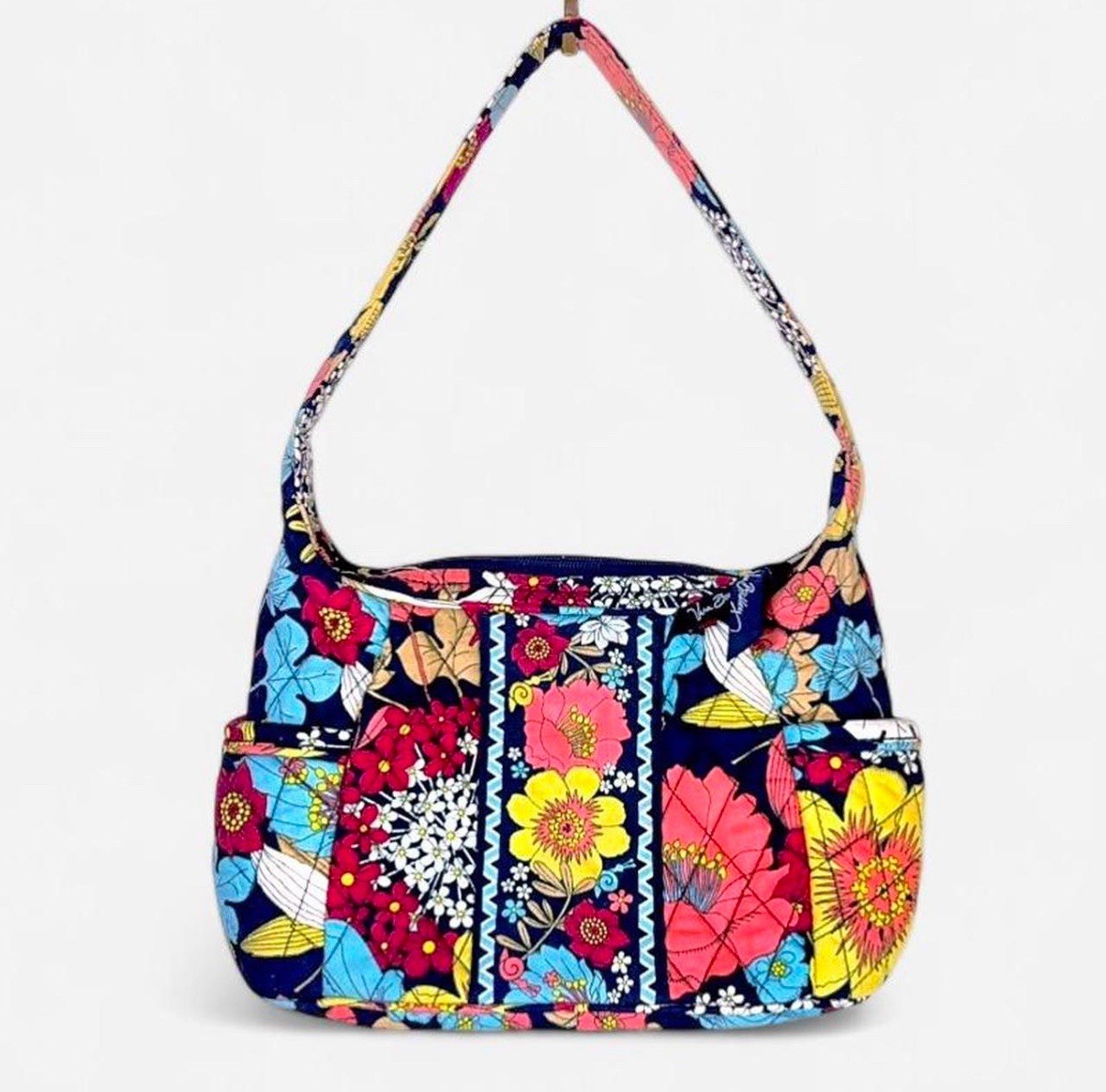 Vera Bradley Multicolor Quilted Floral Shoulder Bag w/ Zipper Accents / Pockets