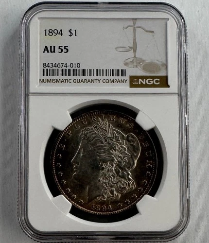 1894 Morgan Silver Dollar Certified NGC Graded AU55 Nice $1 Coin