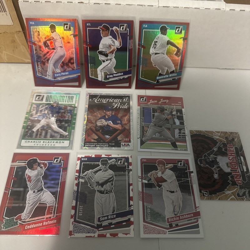 Panini Donruss MLB Baseball Lot of 10-  #’ed Cards, ALL Serial Numbered
