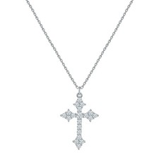 14K Real Gold/Silver Plated Cross Necklace for Women, Cross Necklace Silver, ...