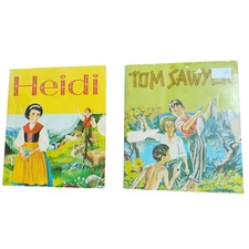 1956 Golden Press TOM SAWYER & HEIDI Lot of 2 Paperback Books