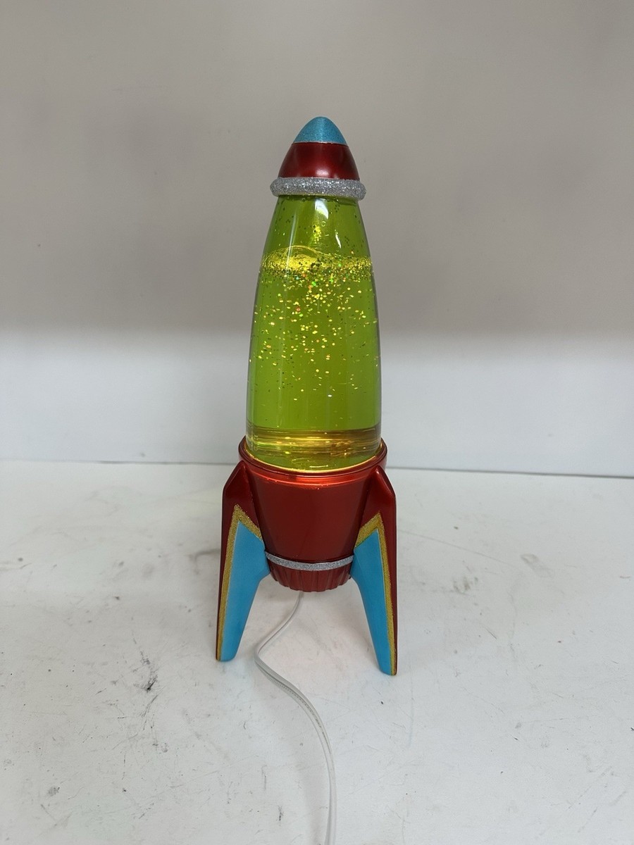 VINTAGE ROCKET RETRO 1950'S Style SPACE AGE GLITTER LAVA LAMP