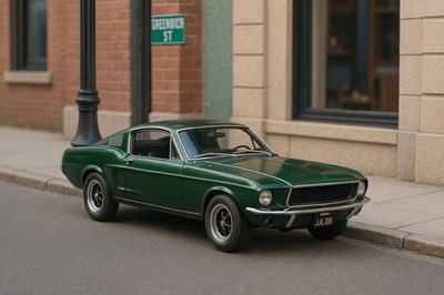 KK-Scale, Ford Mustang GT Fastback (1968), Dunkelgrün, Bullitt, S. McQueen, 1:18