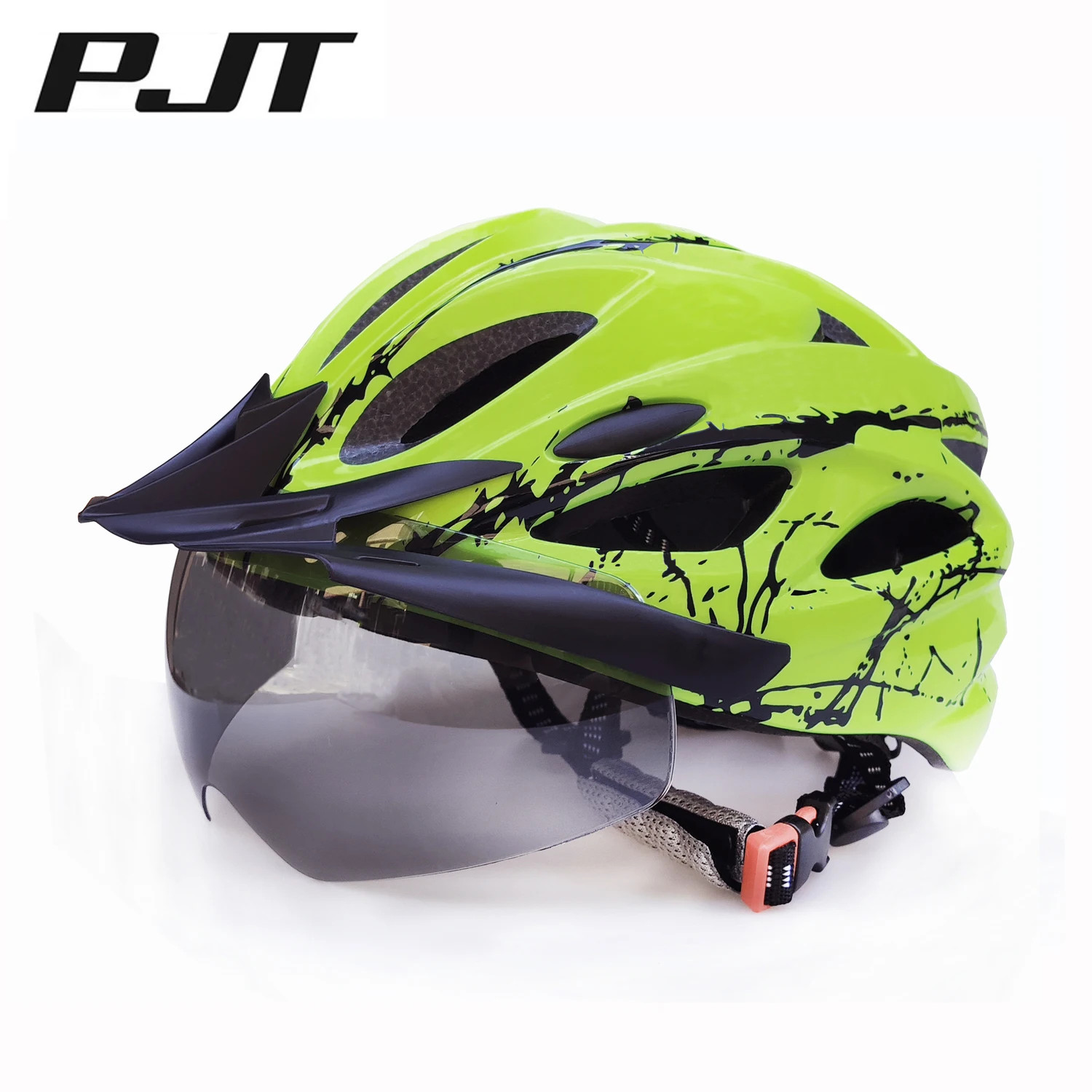 PJT 4-in-1 Bike Helmet Adult MTB Road Cycling w/ Visor & Goggles 18 Vents