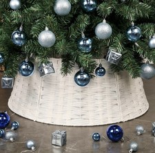 Christmas Tree Collar Imitation Rattan White Tree Skirt for Artificial - A0261