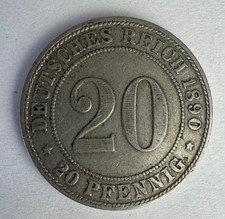 Germany 20 Pfennig 1890 J Copper-Nickel Coin KM#13