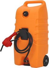 Portable 14 Gallon Gas Caddy w/ Fuel Pump 10ft Hose for Mower Farm Marine Home