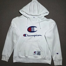 Champion 100 Hoodie Women's Medium White Embroidered Century Collection Read