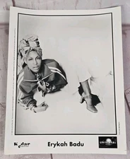 1996 Promo Photo Erykah Badu B&W 8x10" Photo Original Kedar Entertainment R&B