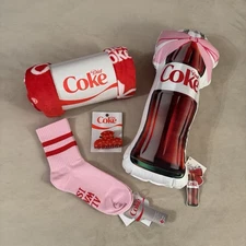 Diet Coke Target Limited Edition Blanket, Pillow, Claw Clip, & Socks Bundle NWT