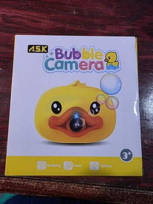 A.S.K Duck Bubble Camera Toy with Music & Lights Ages 3+ to Adult NIB