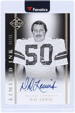 D.D. Lewis Dallas Cowboys Signed 2014 Panini Limited Limited Ink LI-DD 3/25 Card