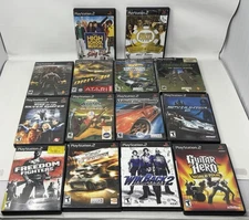 Lot of 14 Playstation 2 PS2 Games Need for Speed Guitar Hero God of War More