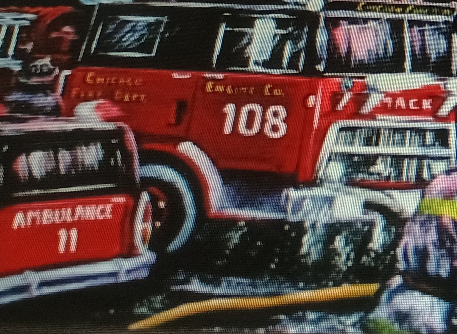Chicago fire department Lee Kowalski print,engines 108,4,large 24 x 36 poster
