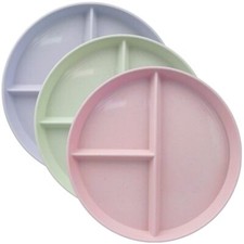 3PCS Divided Plates for Adults Portion Control Lightweight Reusable Dinnerware