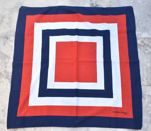 Vtg 29" x 29" Michelangelo Roma Italy Scarf Headscarf