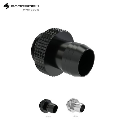 Barrowch G1/4'' to 9.5mm ~ 10mm ID Barb Fitting for Soft Tubing Flexible Tubing 