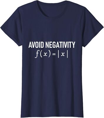 Funny Saying Avoid Negativity Math Equation Gag Ladies' Crewneck T-Shirt