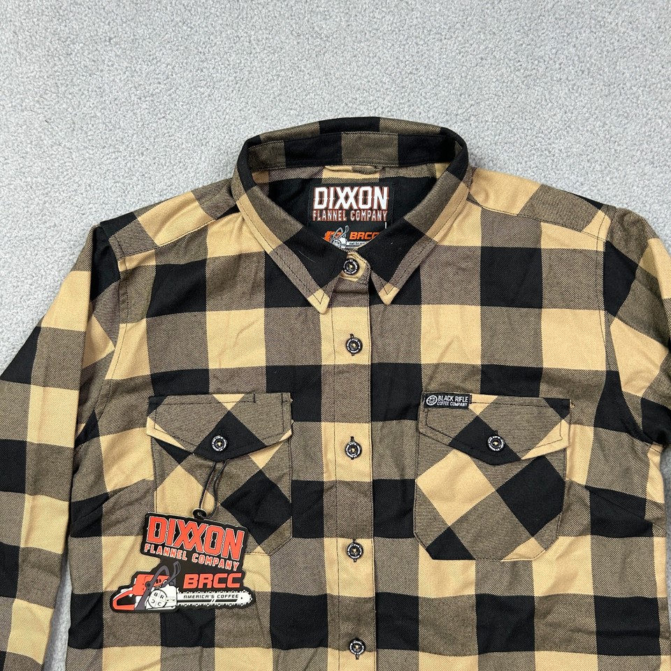 Dixxon Shirt Womens Large Button Up BRCC Black Riffle Coffee Chainsaw
