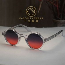 Retro round eyeglass frames men crystal acetate glasses cabernet red sunglasses