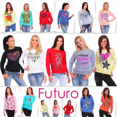 Damen-Sweatshirt mit Druck langärmeliger Pullover Oberteil Schweiß Mädchen Pullover Bluse