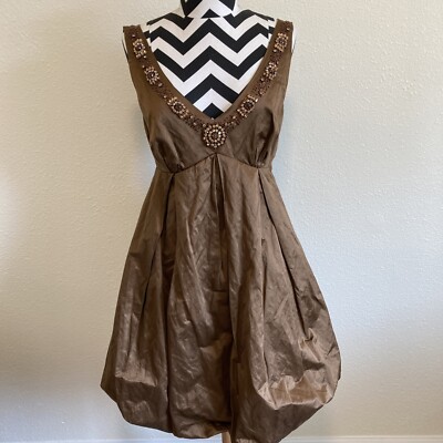 Laundry By Design embellished bubble dress brown, 4 | eBay