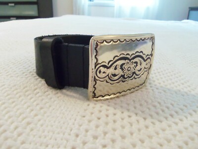 Silpada Black Belt with Silver Buckle Silpada Designs Black Genuine Italian Leather | Mercari main image 3