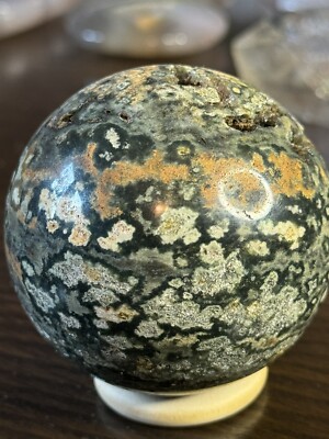 Orbicular ocean jasper Sphere A Beautiful Sphere