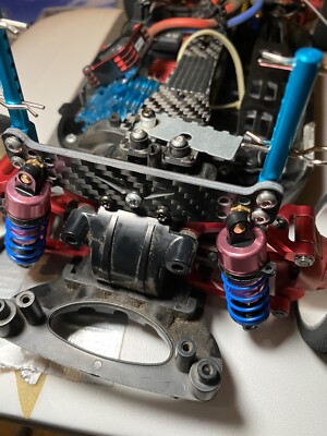 Carbon Dämpferaufnahme hinten für Tamiya TT01 TT01E Chassis Stronger RC 1/10 Neu in OVP