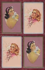 Swap 4 Vintage Sexy Beautiful Lady  Pinup Playing Cards  1930's - 1940s Plastic