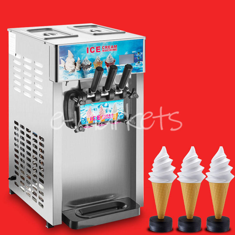 3 Flavor Commercial Frozen Ice Cream Cones Machine Soft Ice Cream Machine 220V
