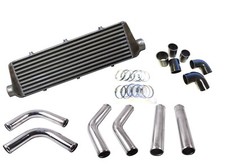 Universal Front Mount Intercooler Kit FMIC 63mm 2.5" BLACK HOSES 550x180x65 Core