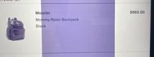 Moncler Backpack Mommy Nylon Backpack Black