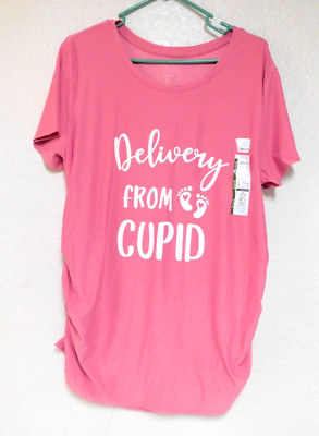 Valentine Maternity Shirt XL 16 18 Pink Delivery From Cupid Valentines Top