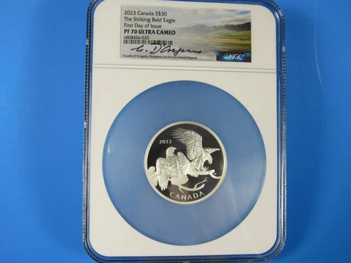 2023 Canada $30 “The Striking Bald Eagle” NGC PR70UCAM | Signed Claudio D’Angelo
