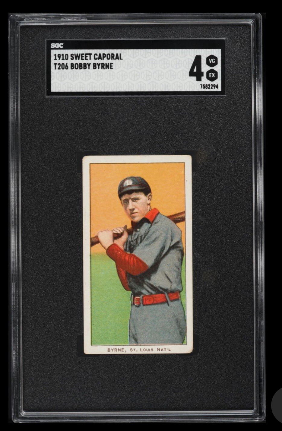 1909-11 T206 Bobby BYRNE SWEET CAPORAL SGC 4 VG-EX St Louis National 